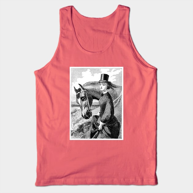 Vintage horsewoman engraving Tank Top by PAULsPRINT